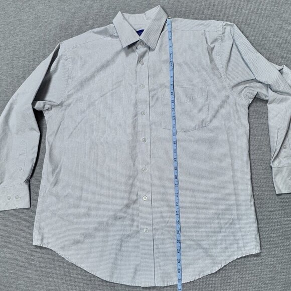UDE Signature Collection Mens White Grid Button Up Shirt Long Sleeve Collared XL - Picture 9 of 12
